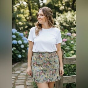Very J Floral Patterned Mini Skirt